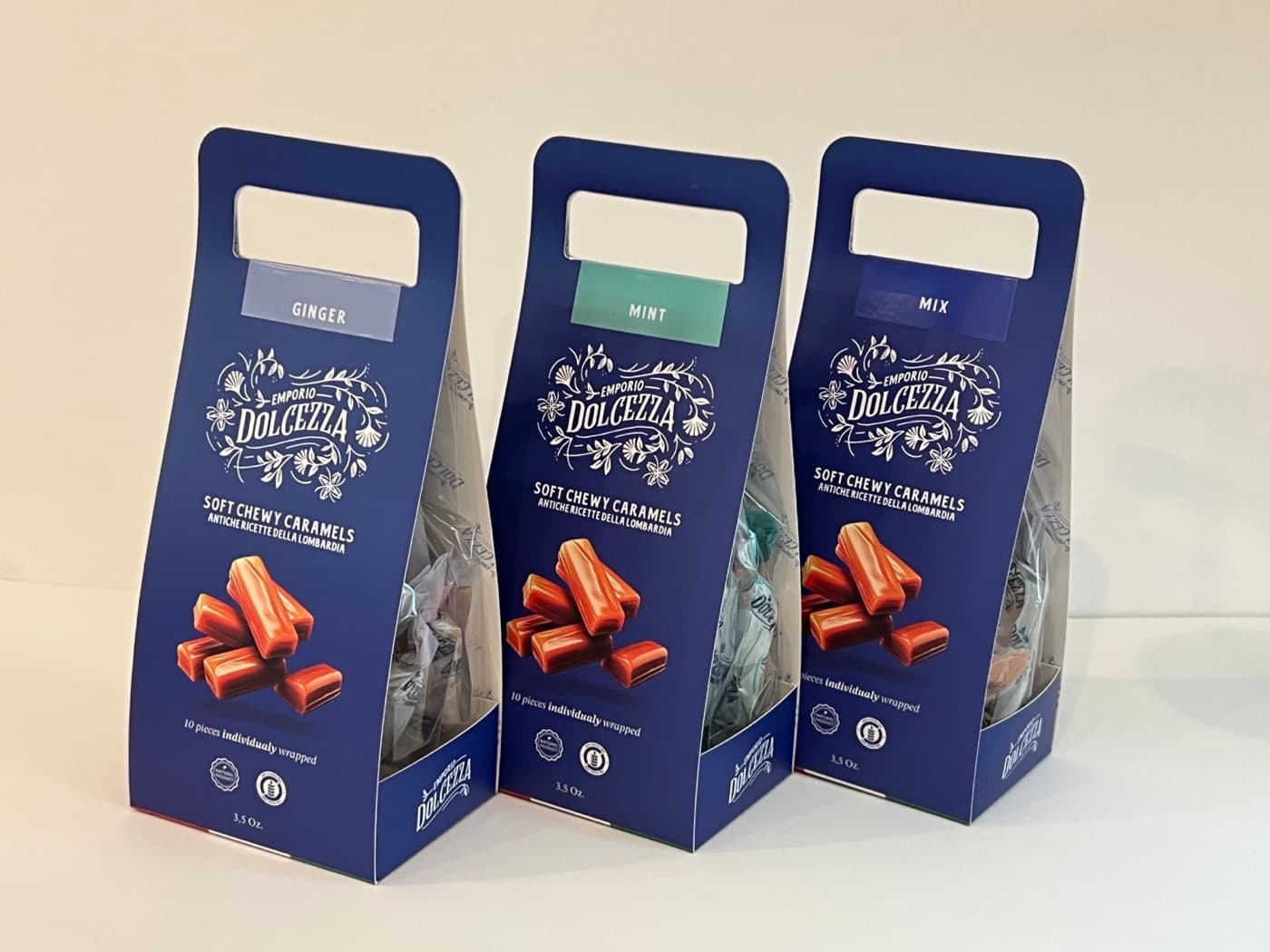 Mint Soft Chewy Caramel Gift Bag (10 pcs) – Emporio Dolcezza Italian soft chewy caramels